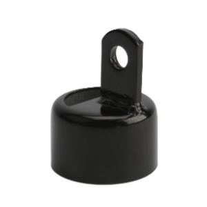 Rail End Half Moon Powder Coated Black, 1 5/8"
