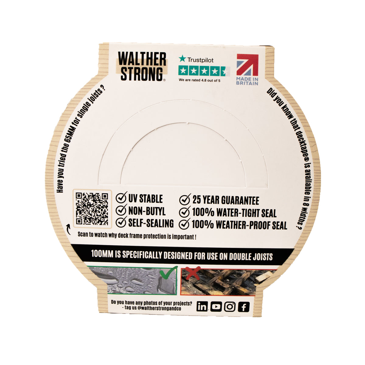 Walther Strong 4in x 65ft Deck Joist Tape