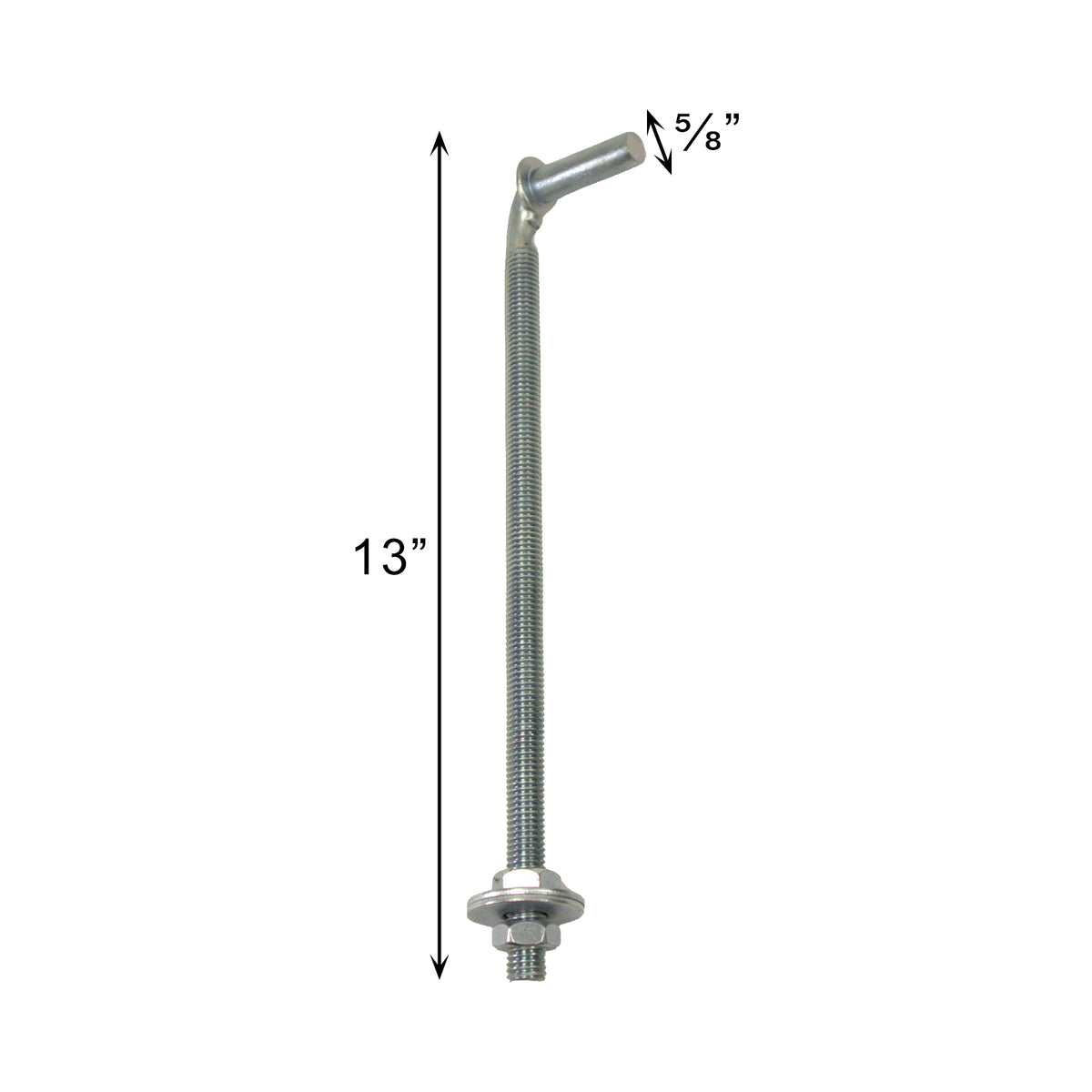 5/8" x 13" Farm Gate & Fence J Bolt Lag Hinge Pin Fastener w/ Washers & Nuts Zinc Plated