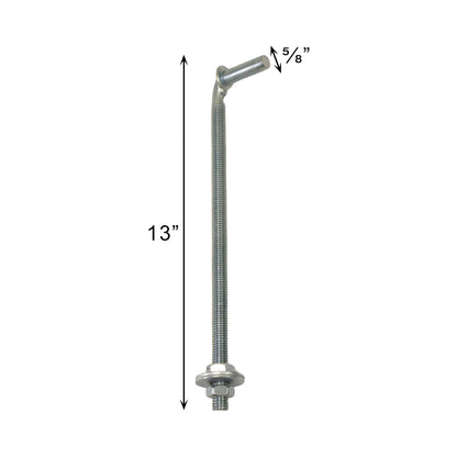 5/8" x 13" Farm Gate & Fence J Bolt Lag Hinge Pin Fastener w/ Washers & Nuts Zinc Plated