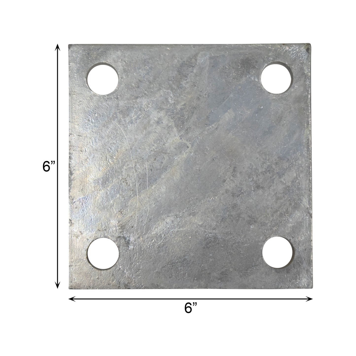 Base/Flange Plate Galvanized, 1/4" x 6" x 6"