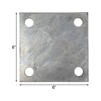 Base/Flange Plate Galvanized, 1/4" x 6" x 6"