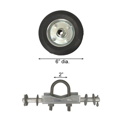 DOUBLE WHEEL CARRIER ASSEMBLY HDG 6" WHEEL 7"Carrier