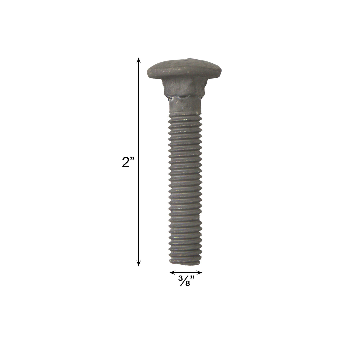 CARRIAGE BOLT WITH NUT 3/8" x 2"