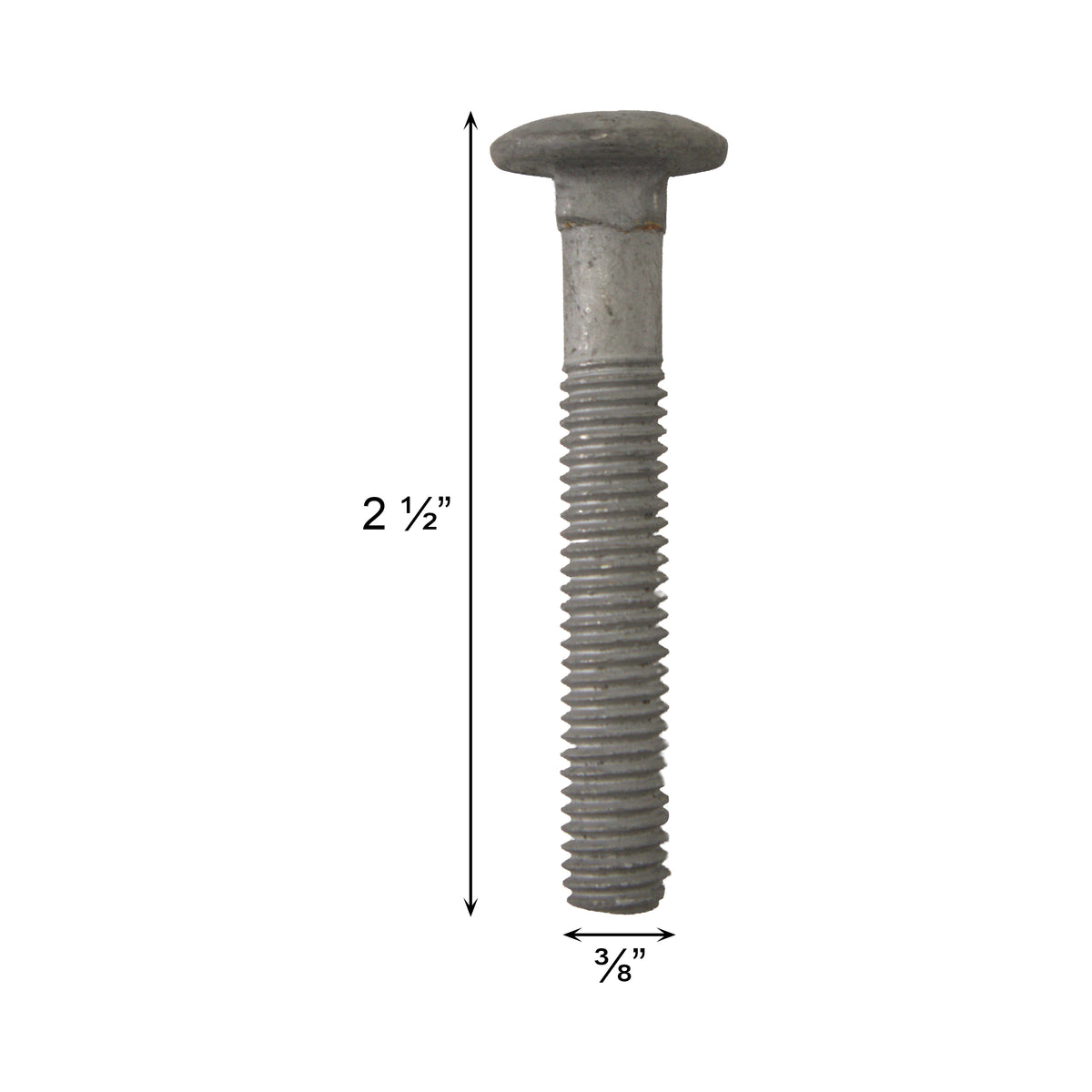 CARRIAGE BOLT WITH NUT 3/8" x 2 1/2"