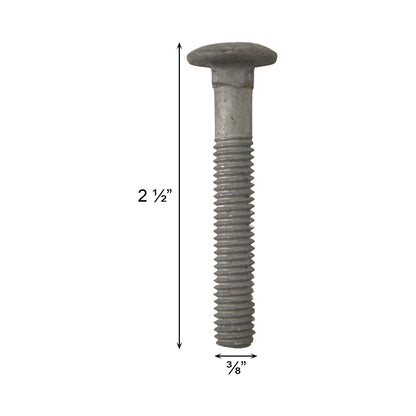CARRIAGE BOLT WITH NUT 3/8" x 2 1/2"