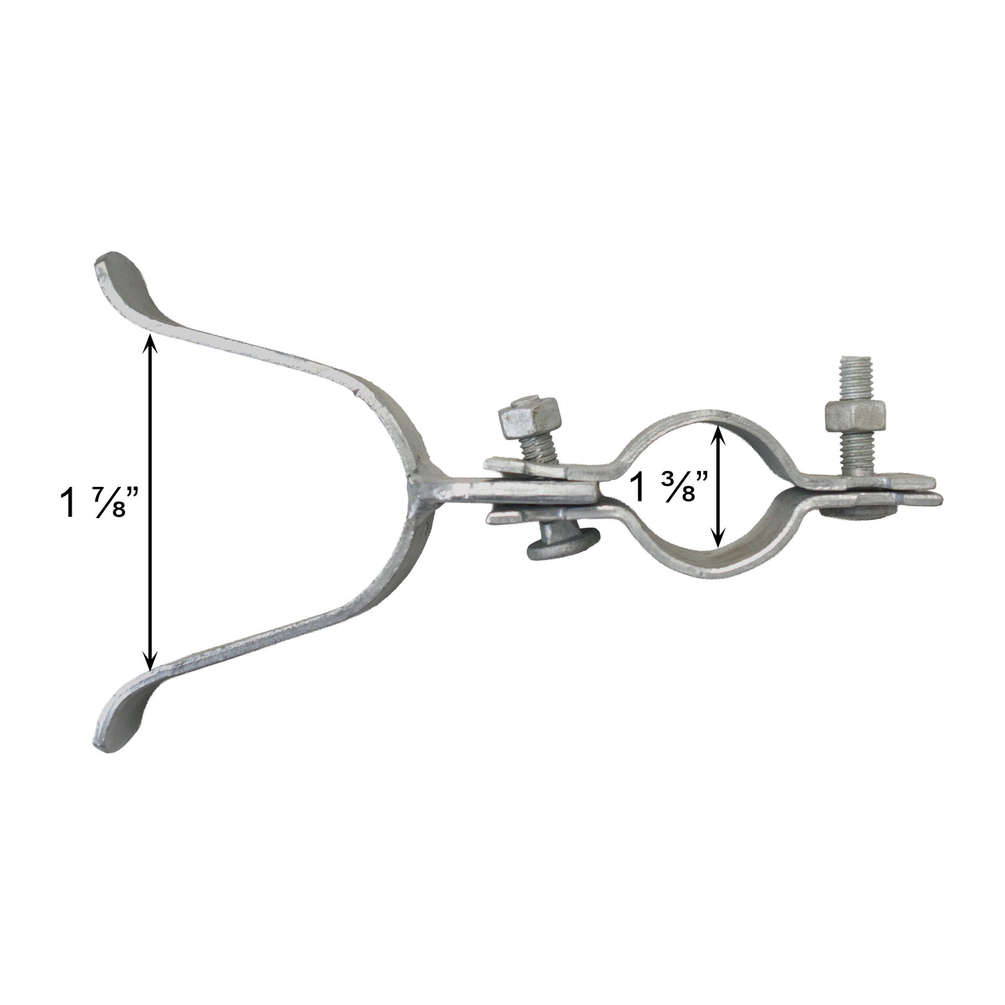 Fork Latch Assembly, Lockable with Padlock, 1 7/8" X 1 3/8", Galvanized
