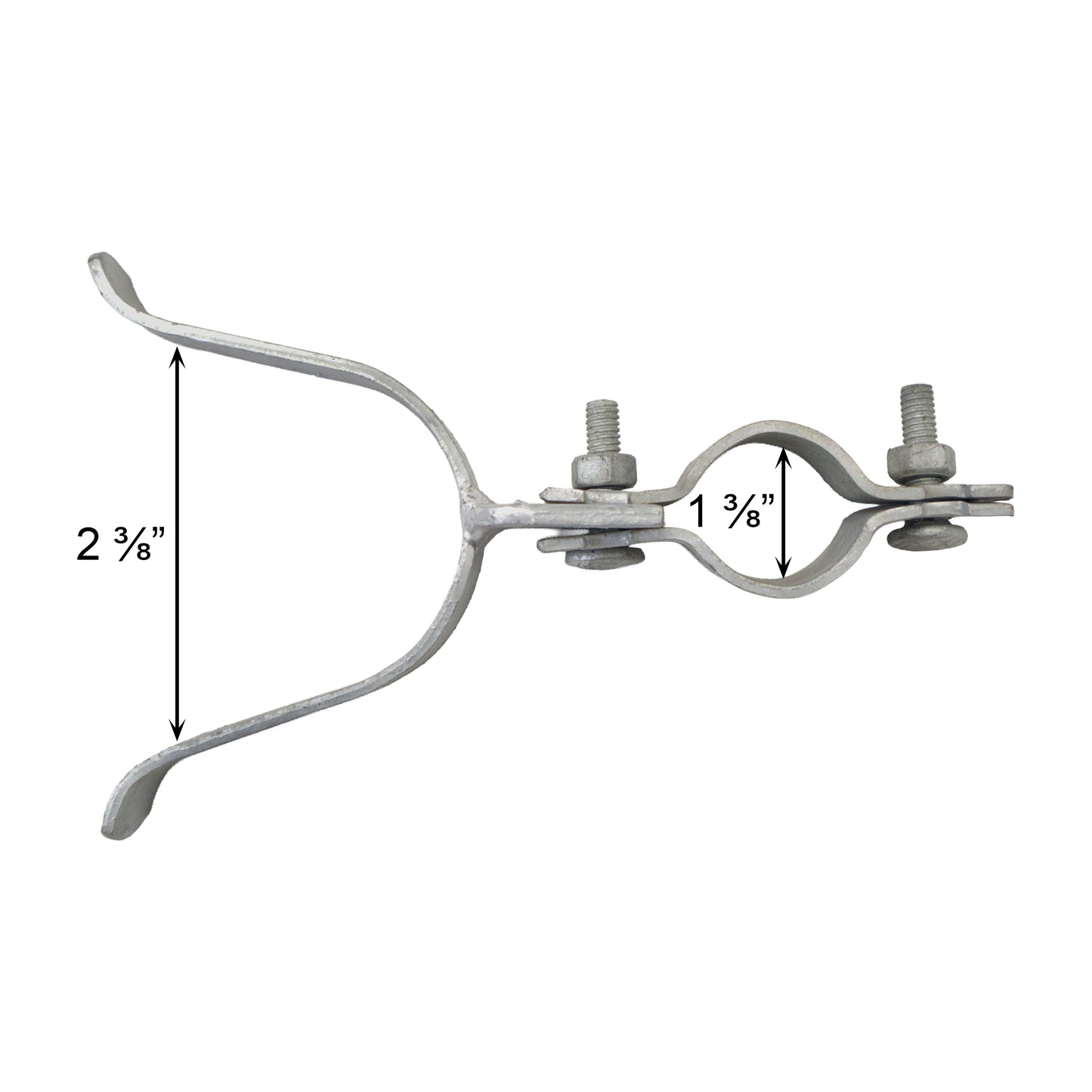 Fork Latch Assembly, Lockable with Padlock, 2 3/8" X 1 3/8", Galvanized