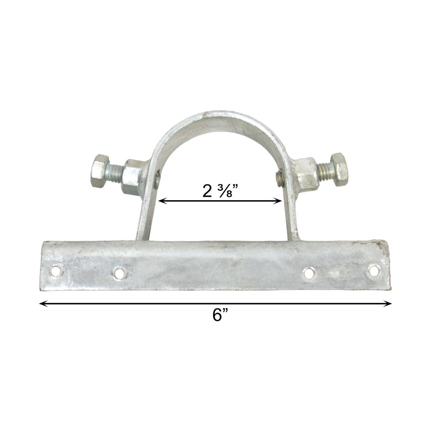 Wood to Steel Adapter (2 Set Screws) Galvanized, 2 3/8" X 6"