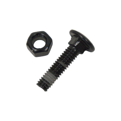 Aluminum RAIL END Powder Coated Black, 1 3/8", w/ Carriage Bolt