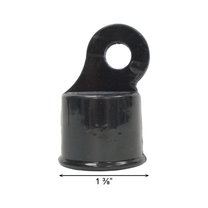 Aluminum RAIL END Powder Coated Black, 1 3/8"
