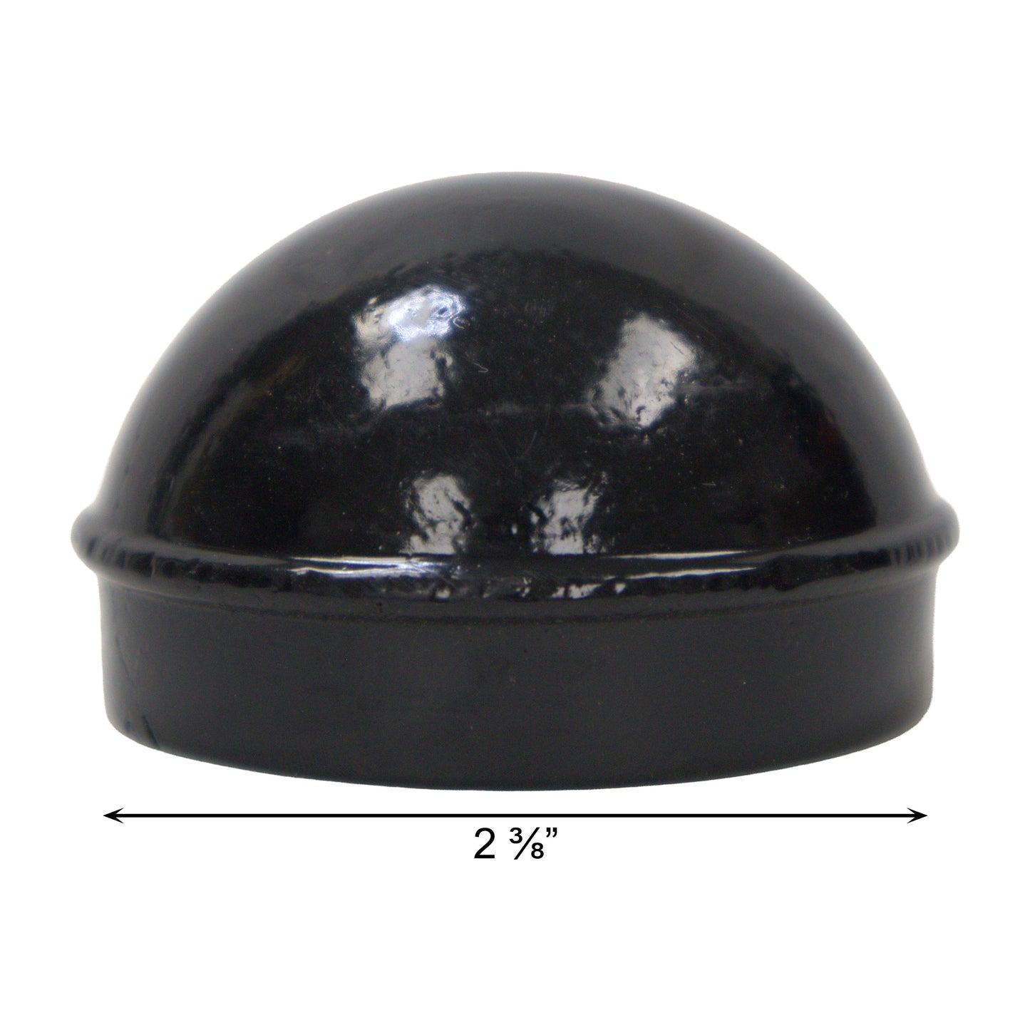 Aluminum Dome Cap Powder Coated Black, 2 3/8"