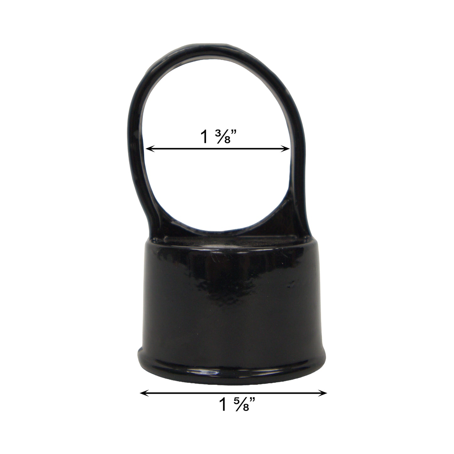Aluminum LOOP CAP (NO ACORN) Powder Coated Black, 1 5/8" x 1 3/8"
