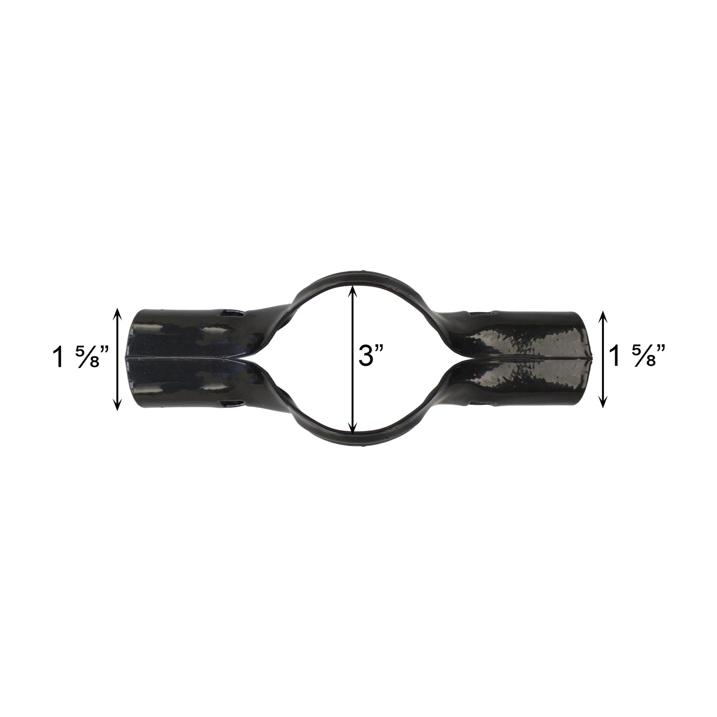 BOULEVARD/LINE RAIL CLAMP Galvanized, 3"x 1 5/8", Powder Coated Black