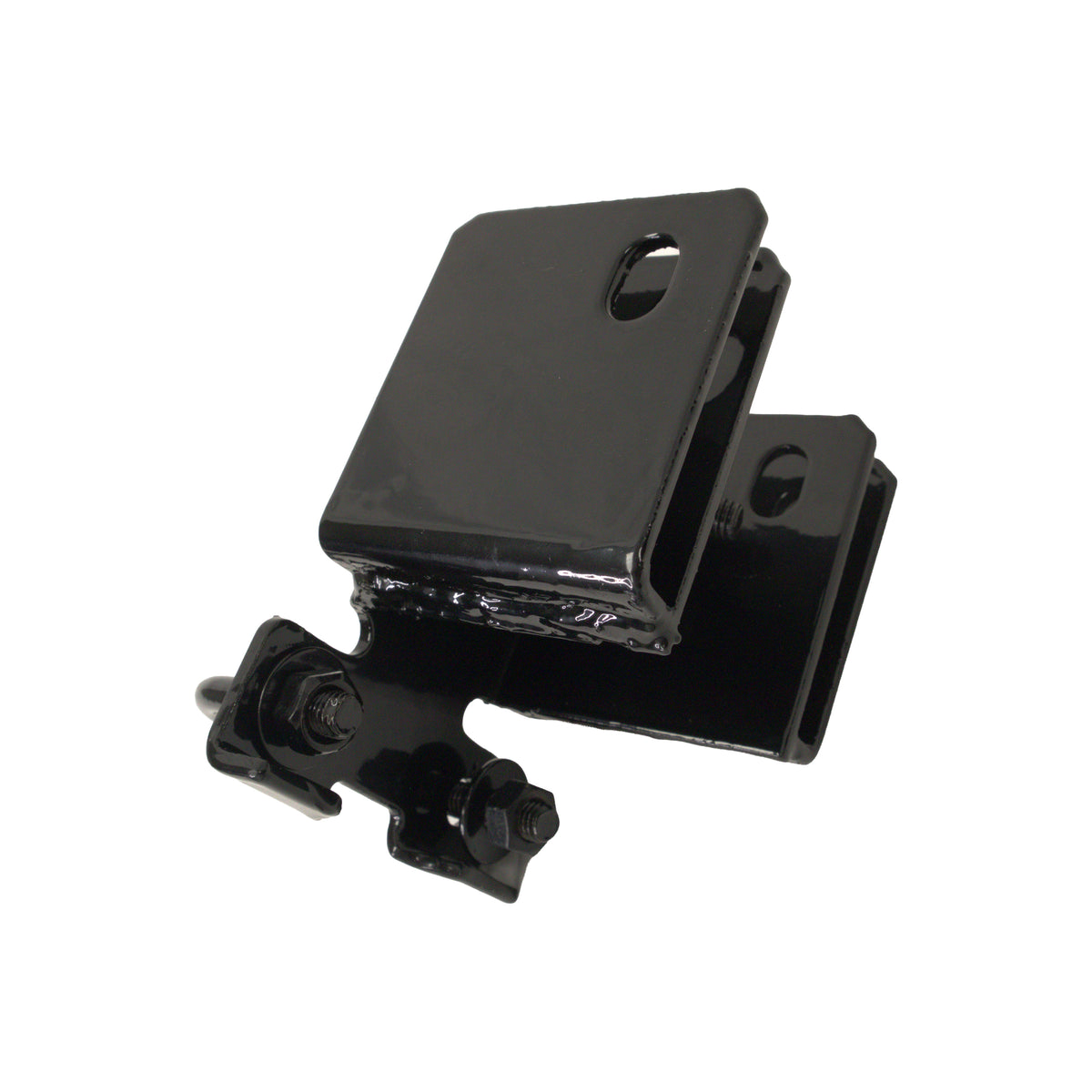 Double Gate Latch for Commercial Gate Frames HDG Powder Coated Black, 1 7/8"