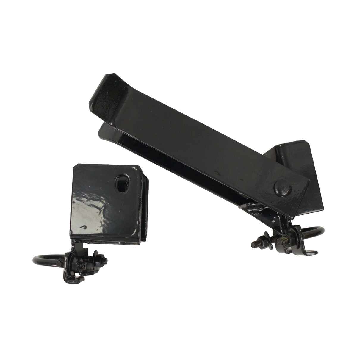 Double Gate Latch for Commercial Gate Frames HDG Powder Coated Black, 1 7/8"