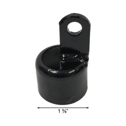 Rail End Half Moon Powder Coated Black, 1 5/8"
