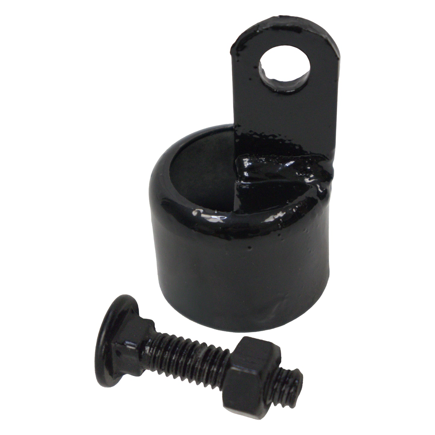 Rail End Half Moon Powder Coated Black, 1 5/8"