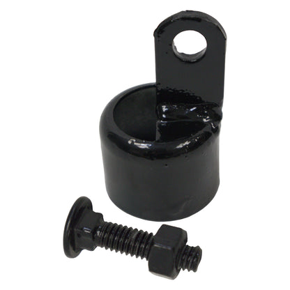 Rail End Half Moon Powder Coated Black, 1 5/8"