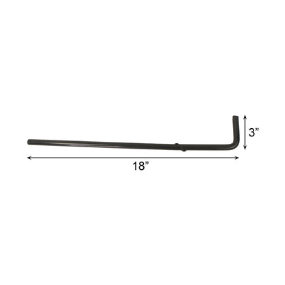 CANE BOLT 18" DROP ROD HDG, POWDER COATED BLACK
