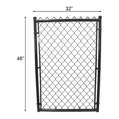 Chain Link Walk Gate Premium Quality Welded 32" x 46" Black. 48" H Overall