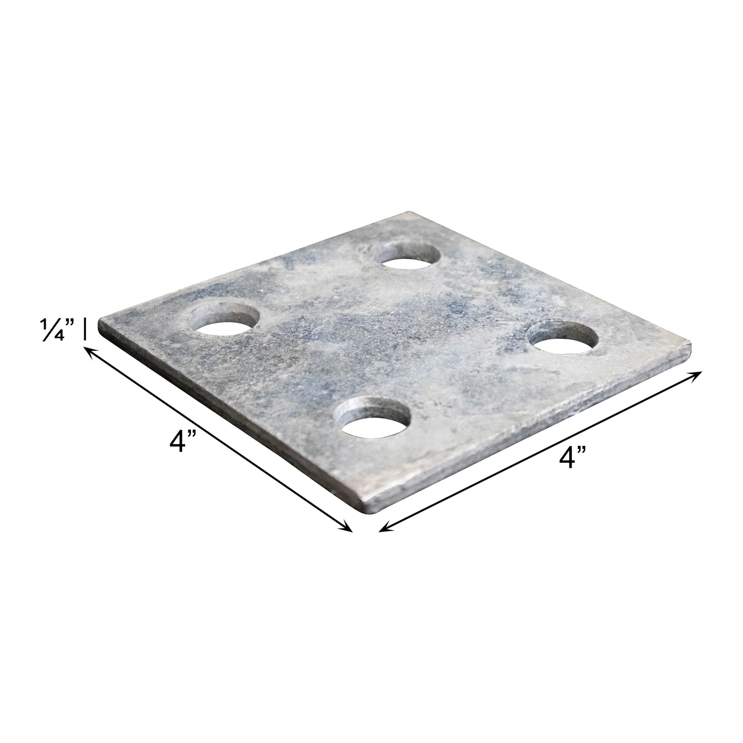 Base/Flange Plate Galvanized, 1/4" x 4" x 4"