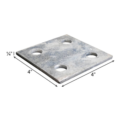Base/Flange Plate Galvanized, 1/4" x 4" x 4"