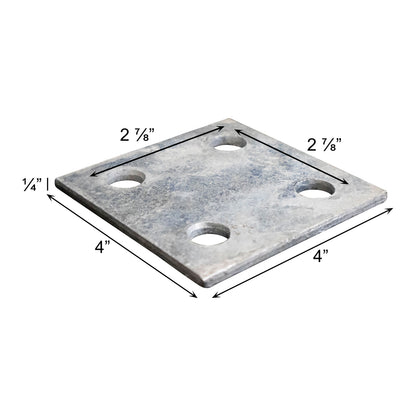 Base/Flange Plate Galvanized, 1/4" x 4" x 4"