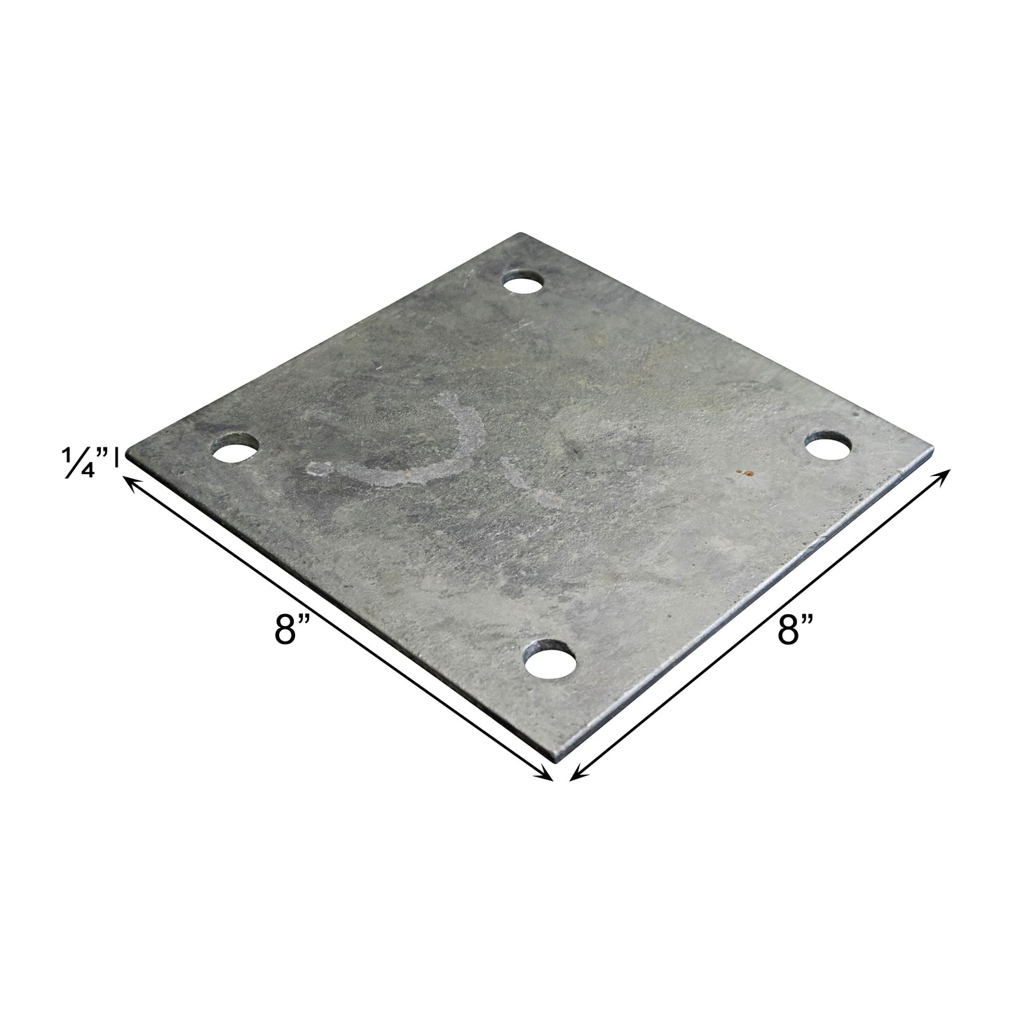 Base/Flange Plate Galvanized, 1/4" x 8" x 8"