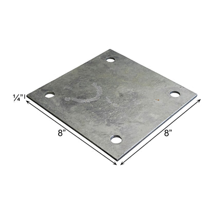 Base/Flange Plate Galvanized, 1/4" x 8" x 8"