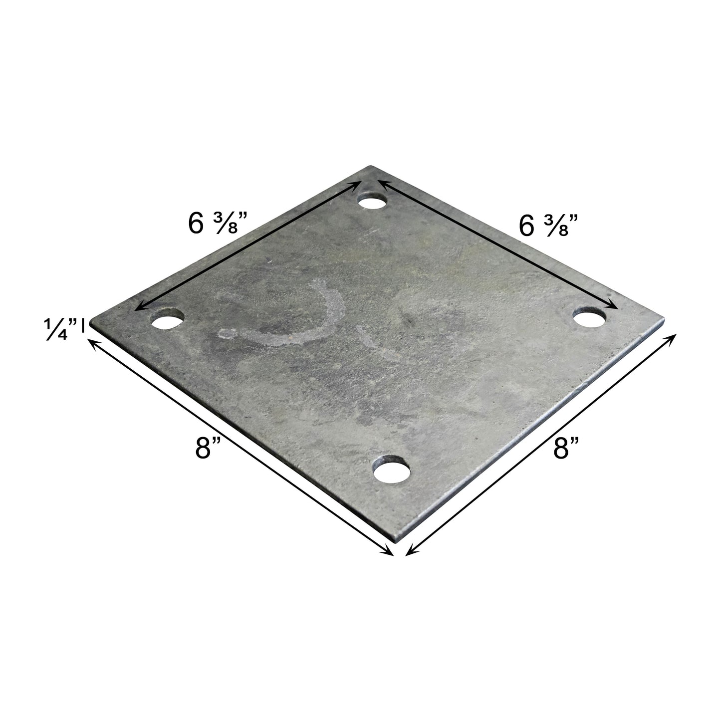 Base/Flange Plate Galvanized, 1/4" x 8" x 8"