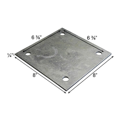 Base/Flange Plate Galvanized, 1/4" x 8" x 8"