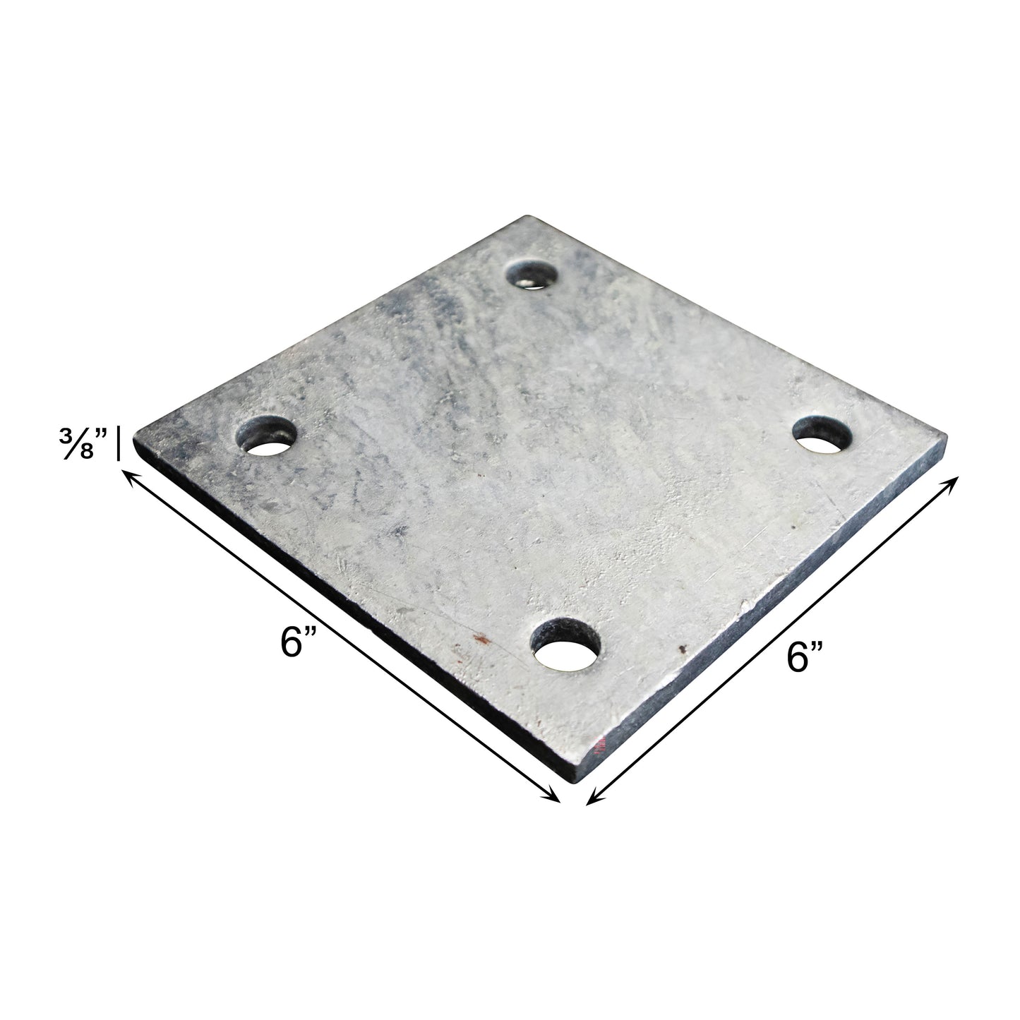 Base/Flange Plate Galvanized, 3/8" x 6" x 6"