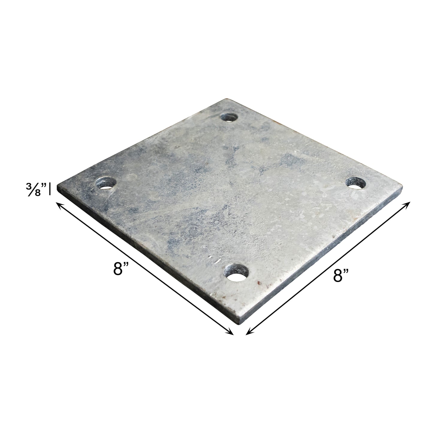 Base/Flange Plate Galvanized, 3/8" x 8" x 8"