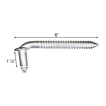 LAG SCREW 1 1/2" PINTLE ZINC PLATED, 5/8" x 6"
