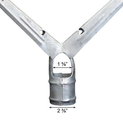 Y Barb Arm Galvanized 2 3/8" X 1 5/8"