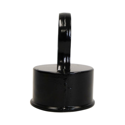 Aluminum LOOP CAP NO ACORN POWDER COATED BLACK, 2 3/8" x 1 5/8"