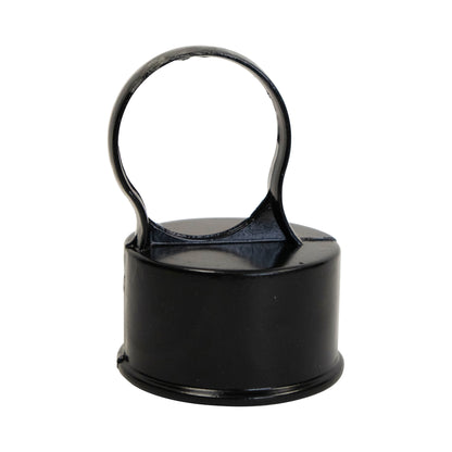 Aluminum LOOP CAP NO ACORN POWDER COATED BLACK, 2 3/8" x 1 5/8"
