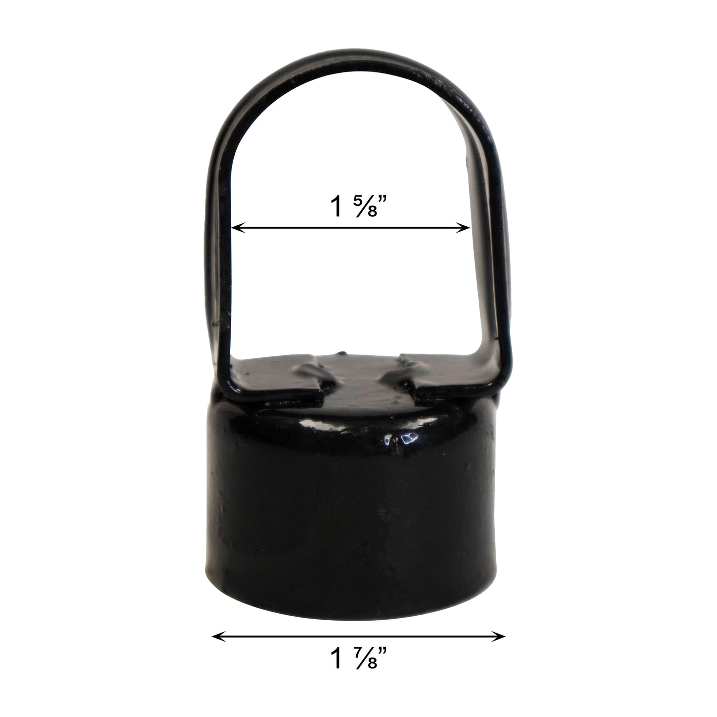 Loop Cap Steel Powder Coated Black, 1 7/8" x 1 5/8"