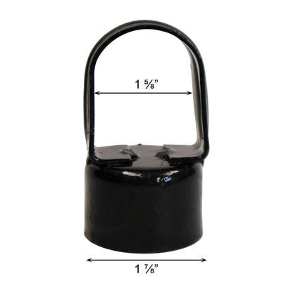 Loop Cap Steel Powder Coated Black, 1 7/8" x 1 5/8"